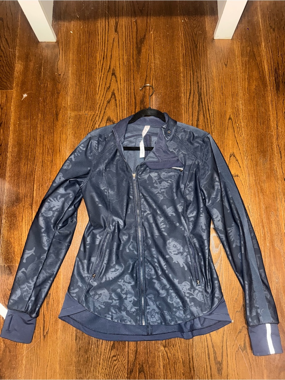 lululemon athletica Navy Tonal Pattern Lightweight Jacket